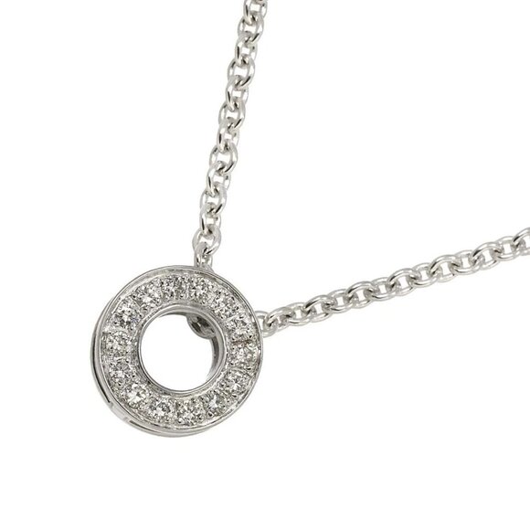 HERMES Diamond Necklace 18K White Gold 750 - Picture 1 of 11